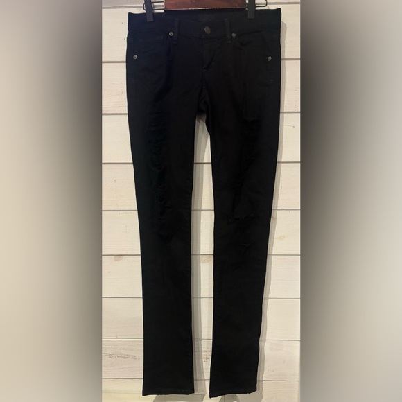 Citizens of Humanity black denim distressed skinny jeans in size 27 - Picture 1 of 15